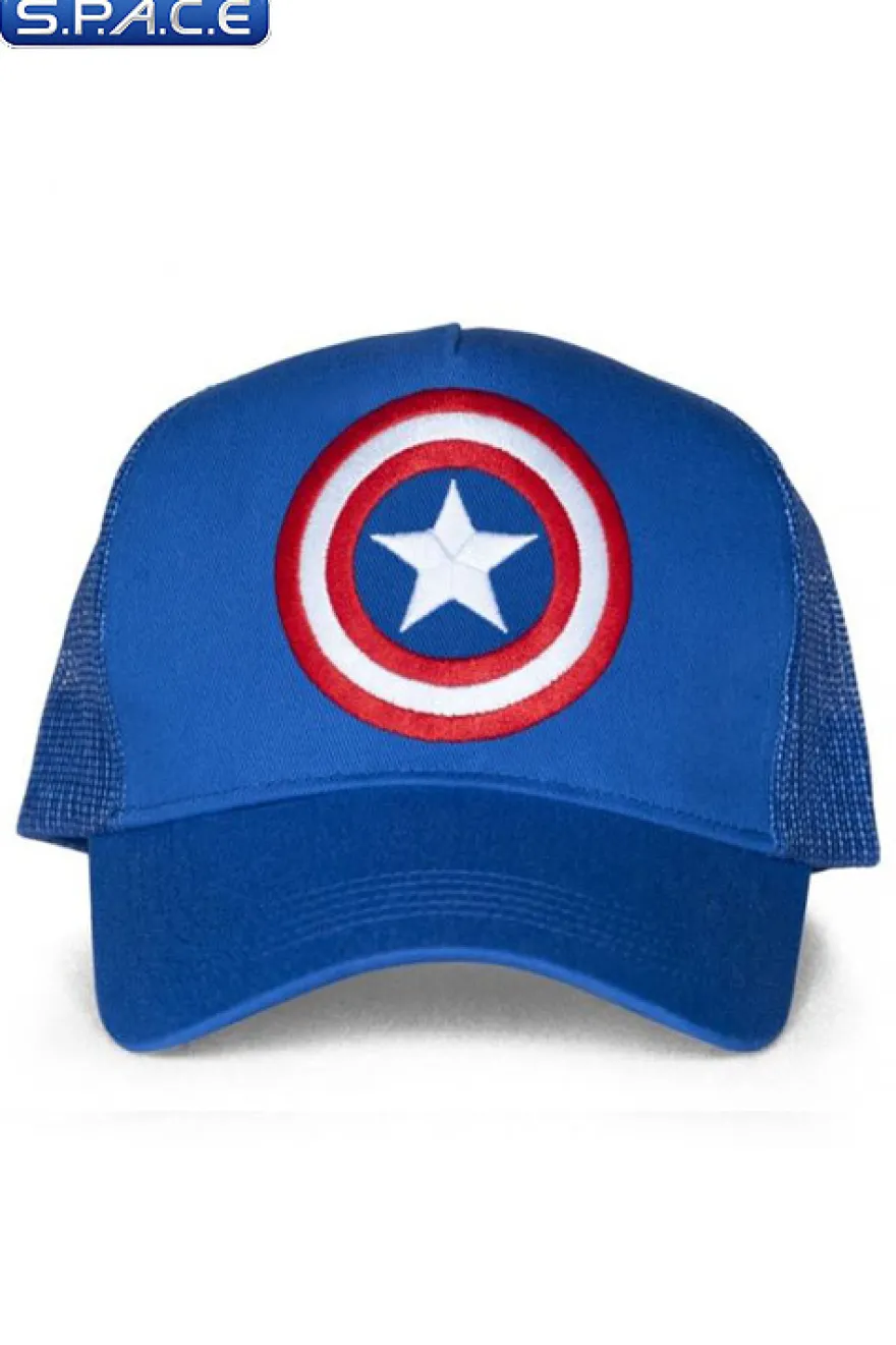 Captain America Logo Trucker Cap blue
