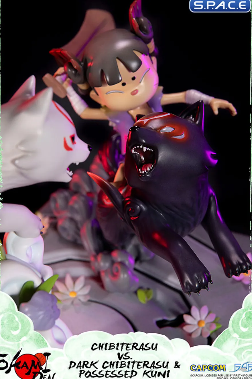Chibiterasu vs. Dark Chibiterasu & Possessed Kuni Statue