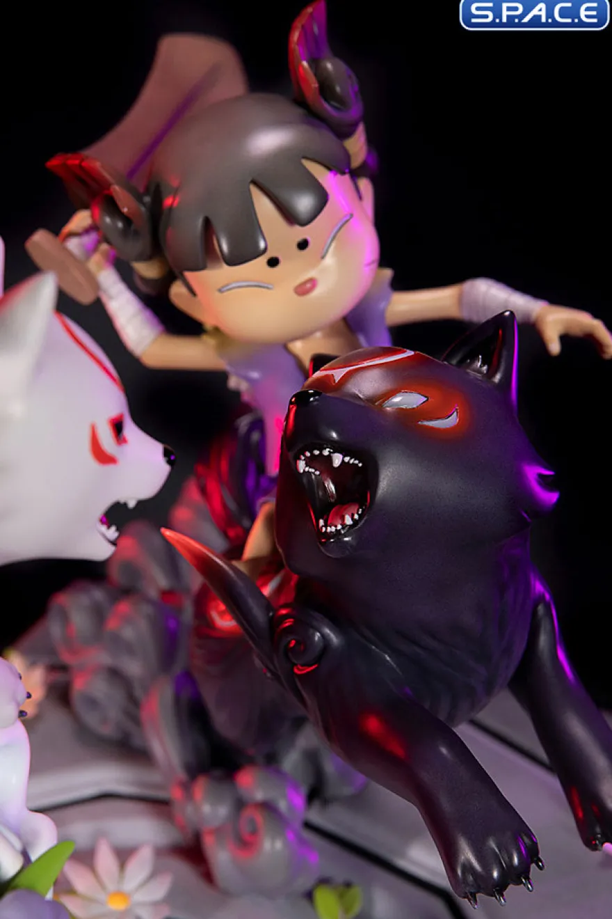 Chibiterasu vs. Dark Chibiterasu & Possessed Kuni Statue
