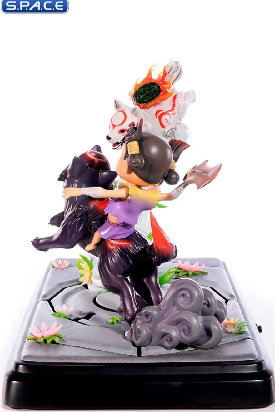 Chibiterasu vs. Dark Chibiterasu & Possessed Kuni Statue