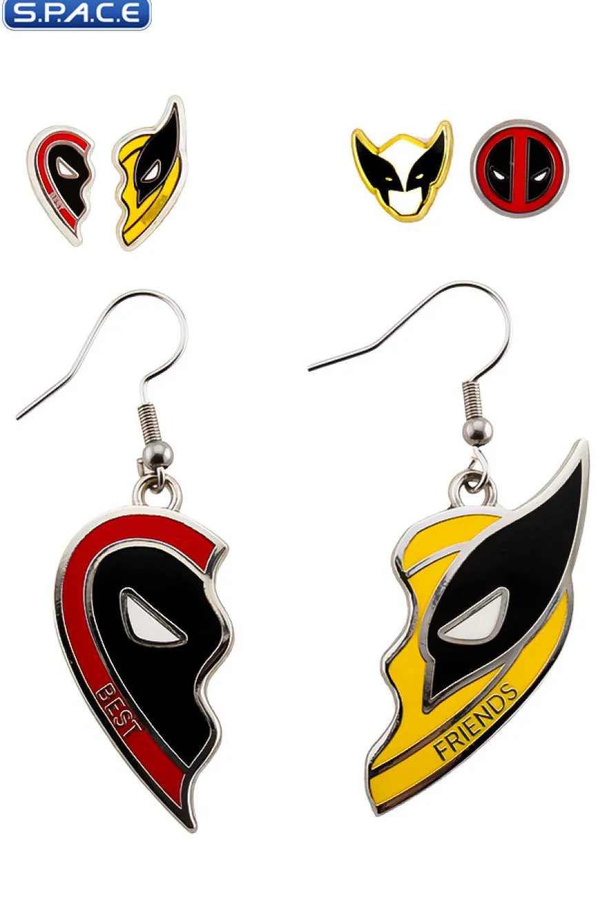 Deadool and Wolverine Mismatch Earring Set