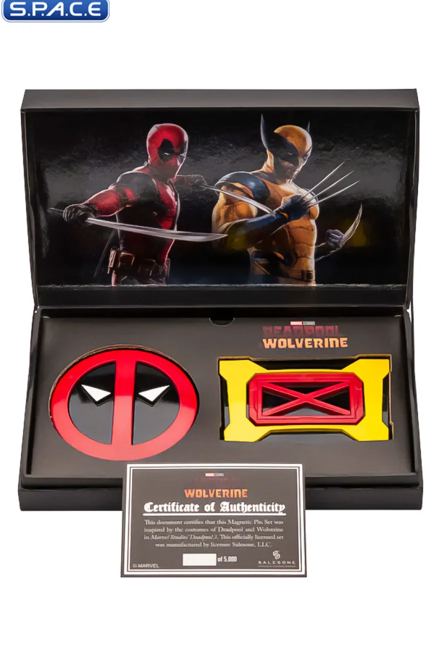 Deadpool & Wolverine Belt Buckle Pin Set