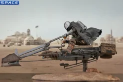 Din Djarin & Grogu on Speeder Bike Premier Collection Statue