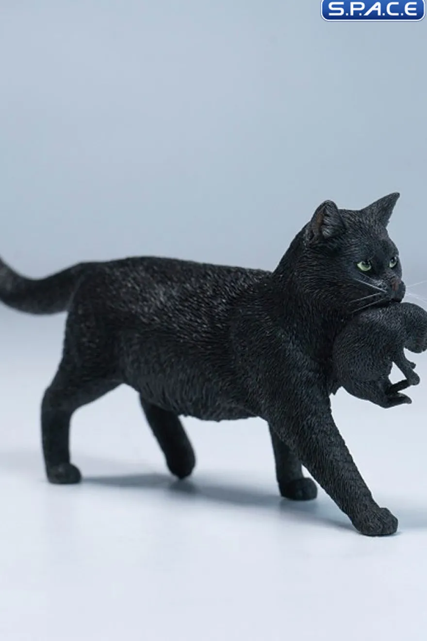 Domestic Cat with Kitten Statue