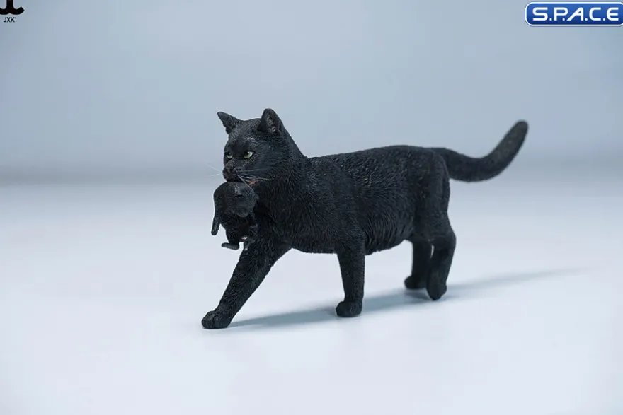 Domestic Cat with Kitten Statue