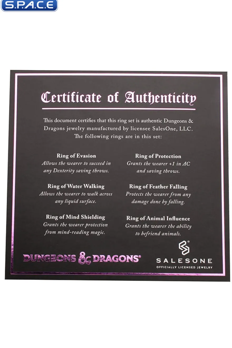 Dungeons & Dragons 6 Ring Set