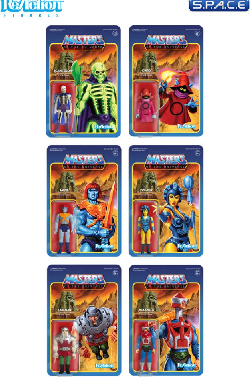 6er Komplettsatz: MOTU ReAction Figures
