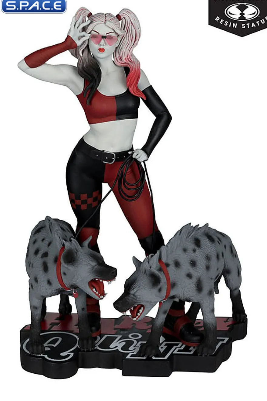 Harley Quinn red, white & black Statue by Jenny Frison