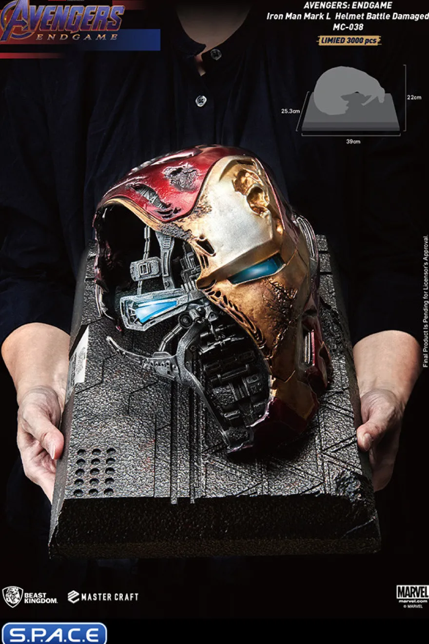 Iron Man Mark L Battle Damaged Helmet Master Craft Statue