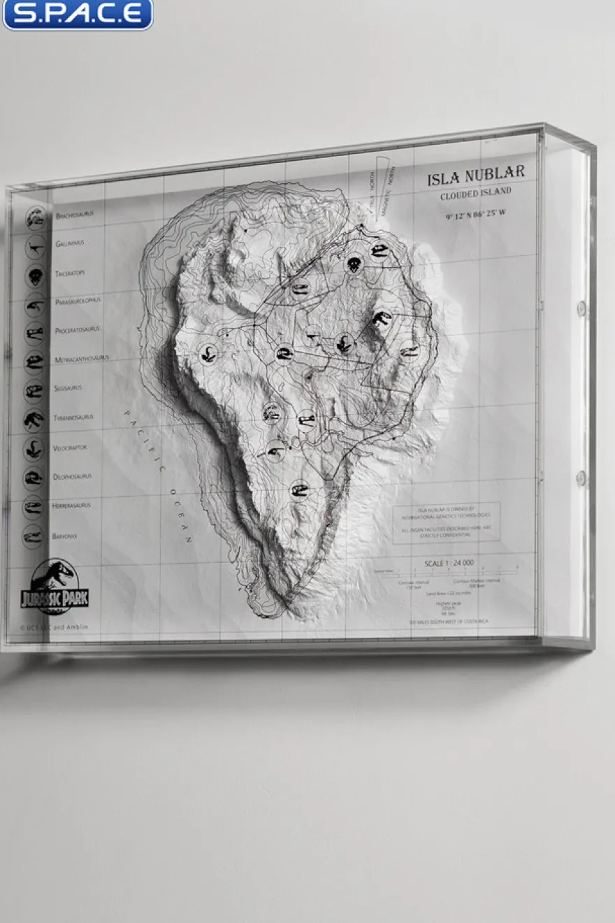 Isla Nublar Topographic 3D Map