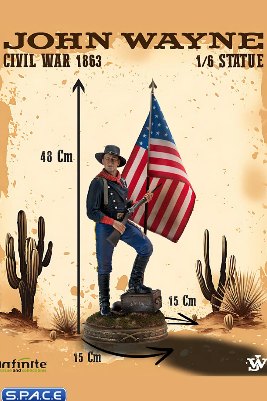John Wayne as Col. John Marlowe »Civil War 1863« Statue