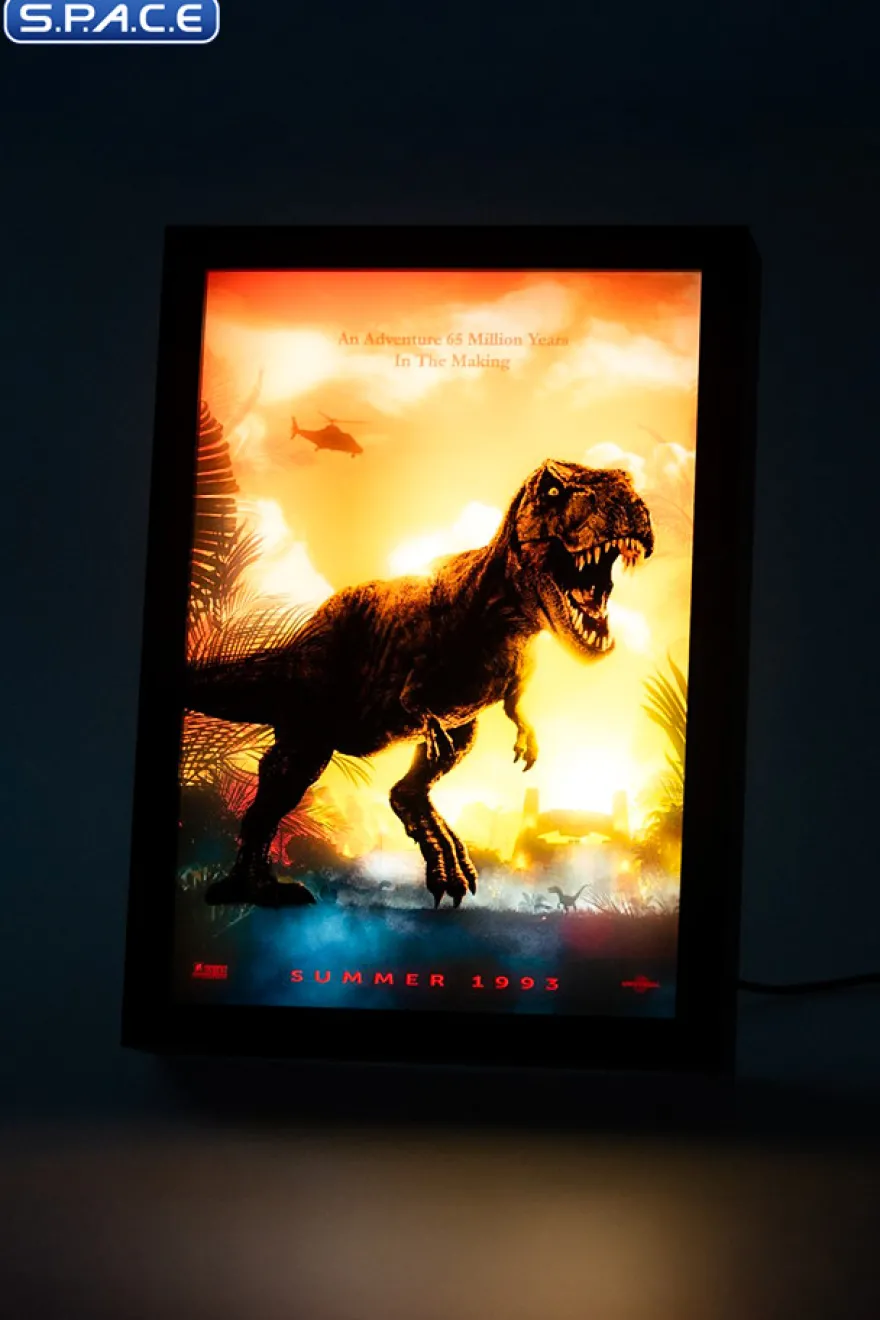 Jurassic Park framed LED Print