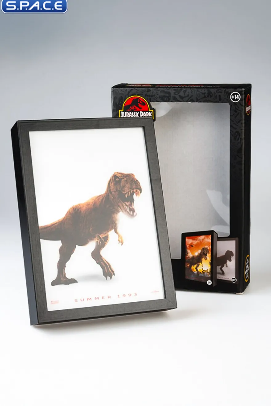 Jurassic Park framed LED Print