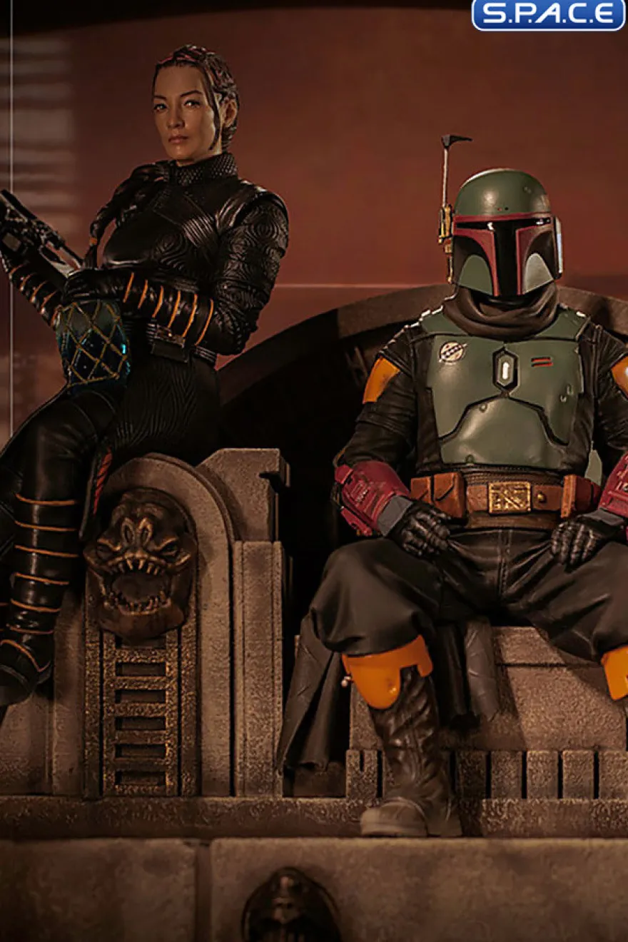 1/10 Scale Boba Fett & Fennec Shand on Throne Deluxe Art Scale Statue