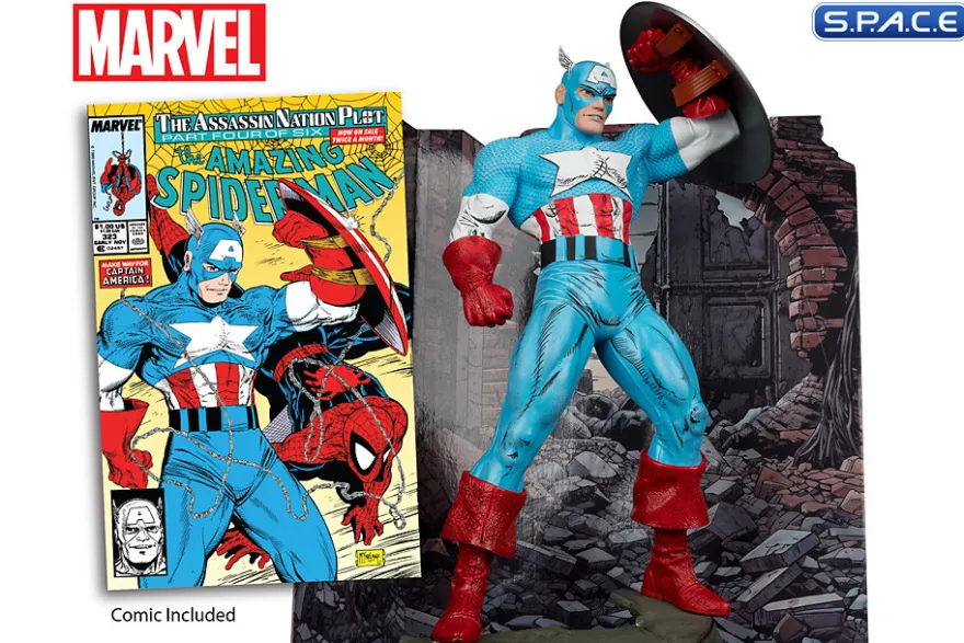 1/6 Scale Captain America from The Amazing Spider-Man 323 PVC Statue