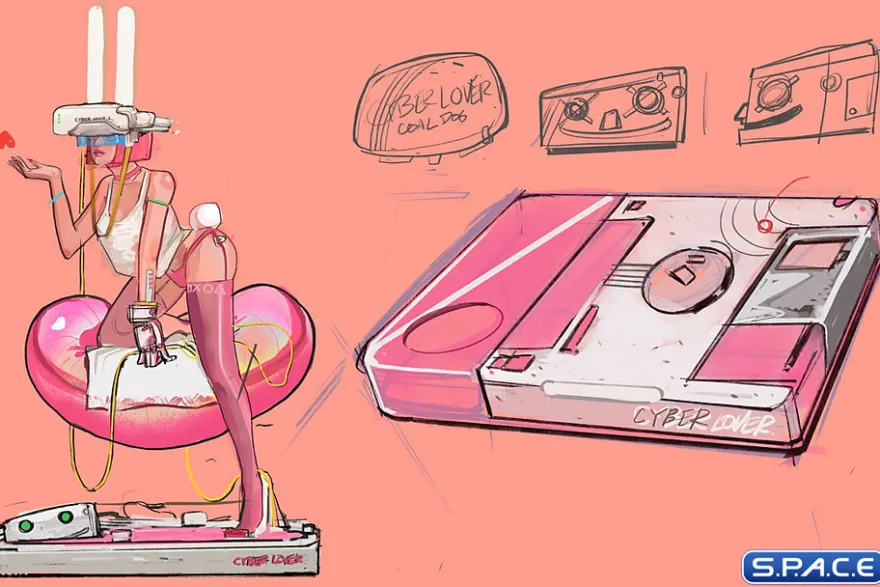 1/4 Scale Cyber Lover: Pink Statue