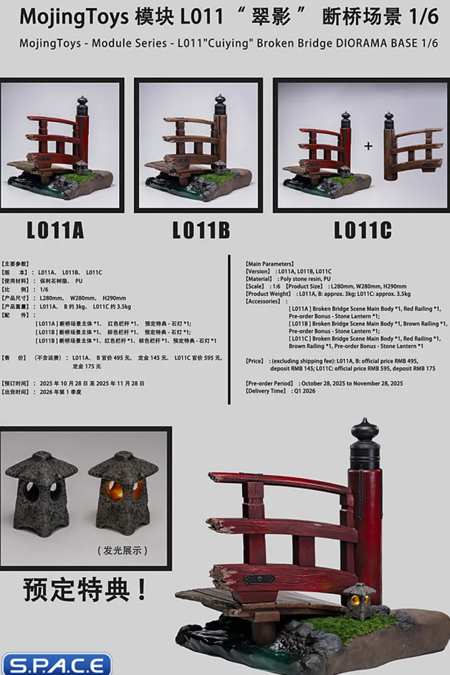1/6 Scale damaged Bridge Diorama Base Version B