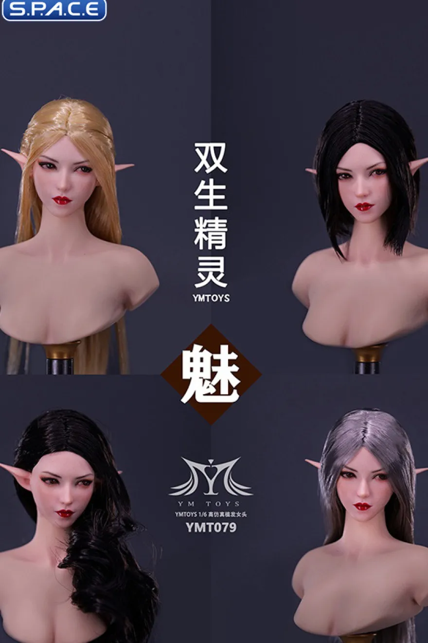 1/6 Scale Elf Twin Mei Head Sculpt (blonde hair)