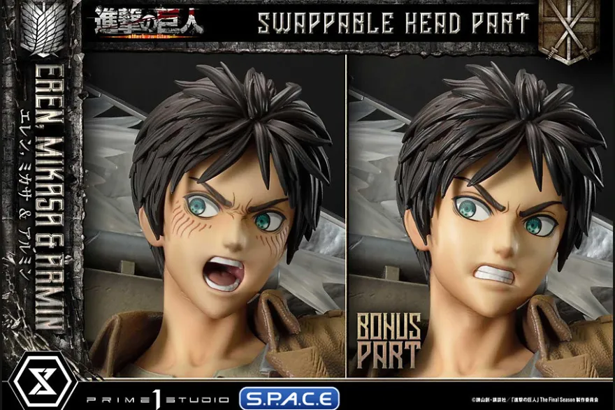 1/4 Scale Eren, Mikasa & Armin Deluxe Ultimate Premium Masterline Statue