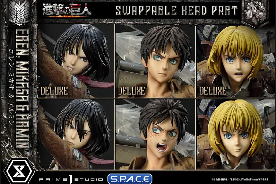 1/4 Scale Eren, Mikasa & Armin Deluxe Ultimate Premium Masterline Statue