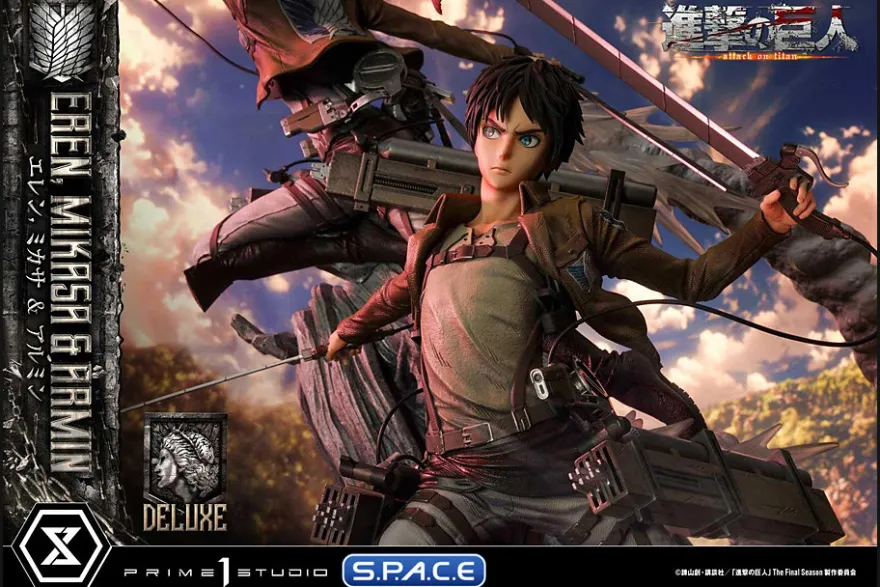 1/4 Scale Eren, Mikasa & Armin Deluxe Ultimate Premium Masterline Statue