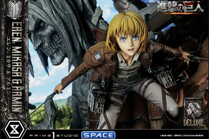 1/4 Scale Eren, Mikasa & Armin Deluxe Ultimate Premium Masterline Statue