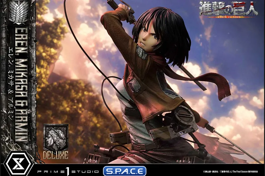 1/4 Scale Eren, Mikasa & Armin Deluxe Ultimate Premium Masterline Statue