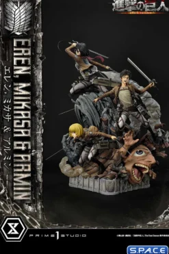 1/4 Scale Eren, Mikasa & Armin Ultimate Premium Masterline Statue