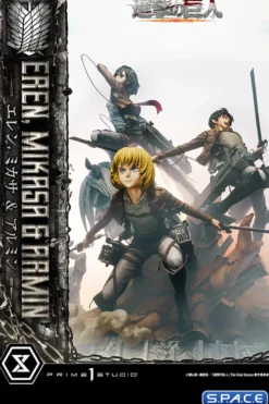 1/4 Scale Eren, Mikasa & Armin Ultimate Premium Masterline Statue