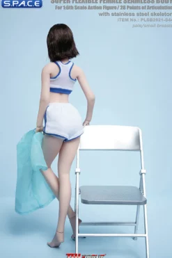 1/6 Scale female super-flexible seamless pale Body with small breast and head sculpt