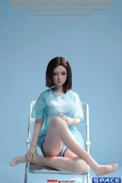 1/6 Scale female super-flexible seamless pale Body with small breast and head sculpt