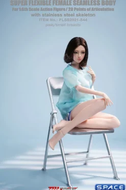 1/6 Scale female super-flexible seamless pale Body with small breast and head sculpt