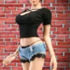 1/6 Scale Hot Pants with black Top