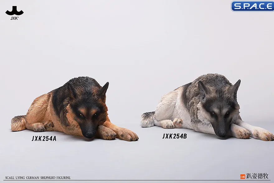 1/6 Scale lying German Shepherd