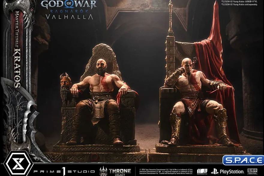 1/3 Scale Master Thyself Kratos Throne Legacy Statue