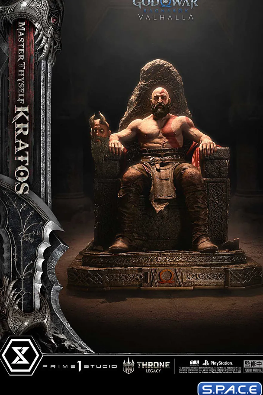 1/3 Scale Master Thyself Kratos Throne Legacy Statue