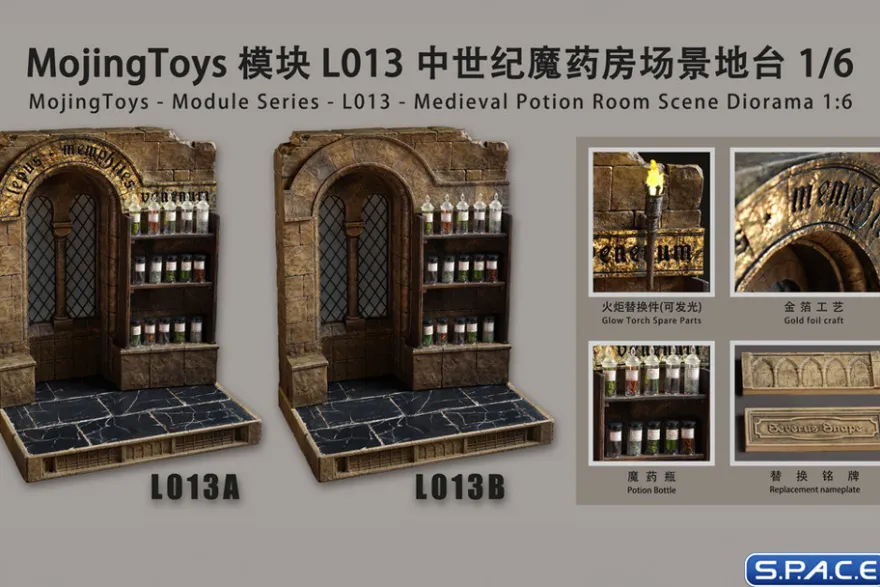 1/6 Scale Medieval Potion Room Diorama Base Version B