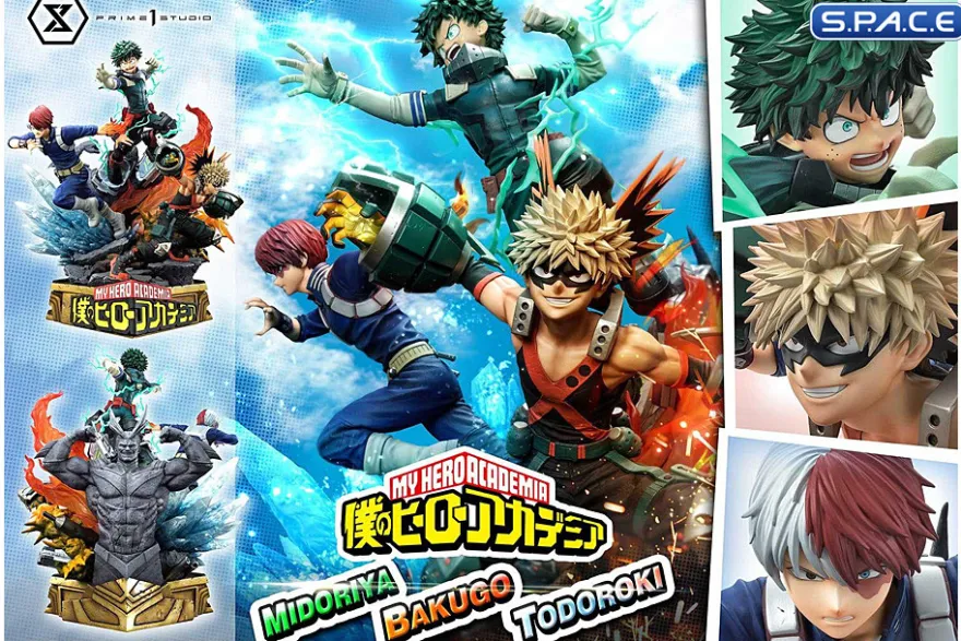 1/4 Scale Midoriya, Bakugo & Todoroki Ultimate Premium Masterline Statue