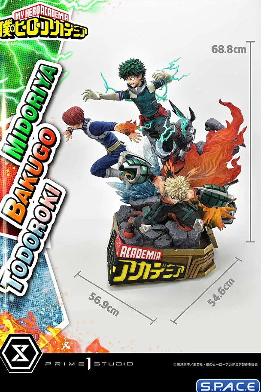 1/4 Scale Midoriya, Bakugo & Todoroki Deluxe Ultimate Premium Masterline Statue - Bonus Version