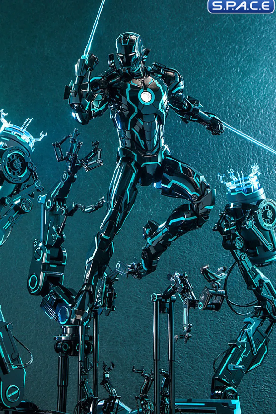1/6 Scale Neon Tech Iron Man with Suit-Up Gantry Movie Masterpiece MMS672D50 (Iron Man 2)