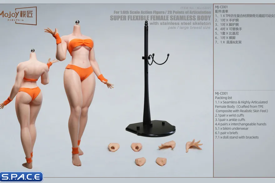 1/6 Scale Seamless Female pale Body CD01