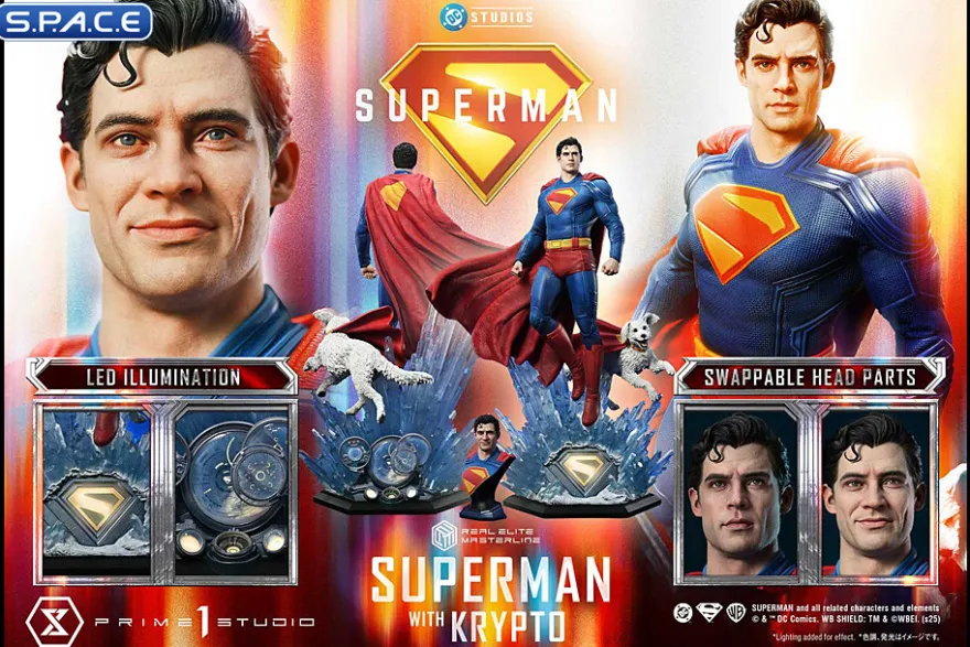 1/3 Scale Superman with Krypto Real Elite Masterline Statue