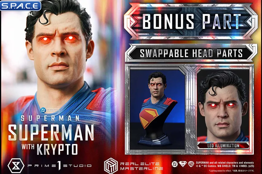 1/3 Scale Superman with Krypto Real Elite Masterline Statue
