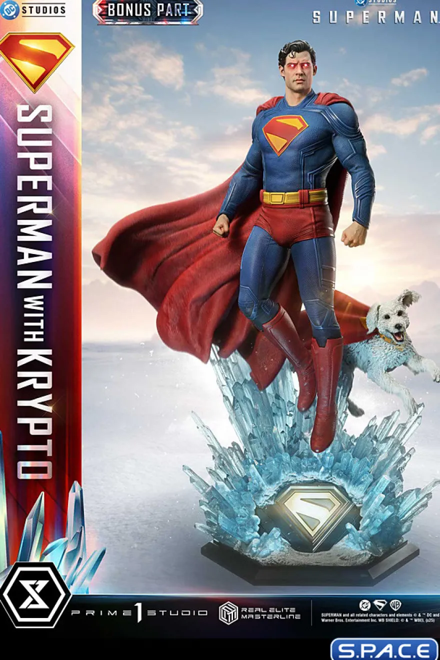 1/3 Scale Superman with Krypto Real Elite Masterline Statue