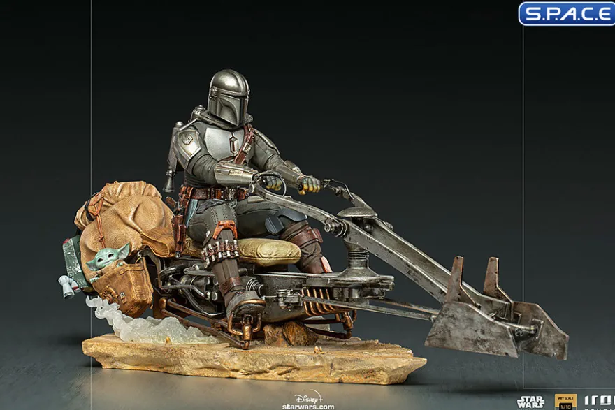 1/10 Scale The Mandalorian on Speederbike Deluxe BDS Art Scale Statue