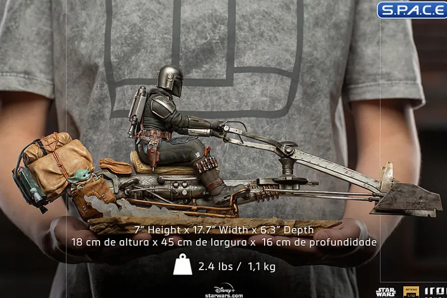 1/10 Scale The Mandalorian on Speederbike Deluxe BDS Art Scale Statue