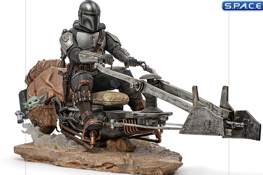 1/10 Scale The Mandalorian on Speederbike Deluxe BDS Art Scale Statue