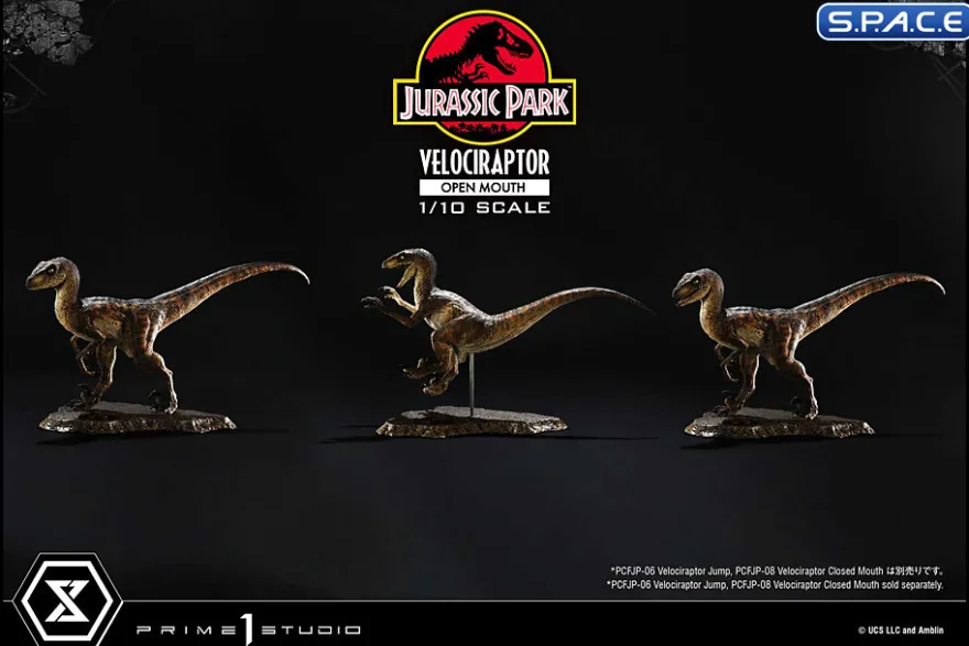 1/10 Scale Velociraptor Prime Collectible Figures Statue - open Mouth Version