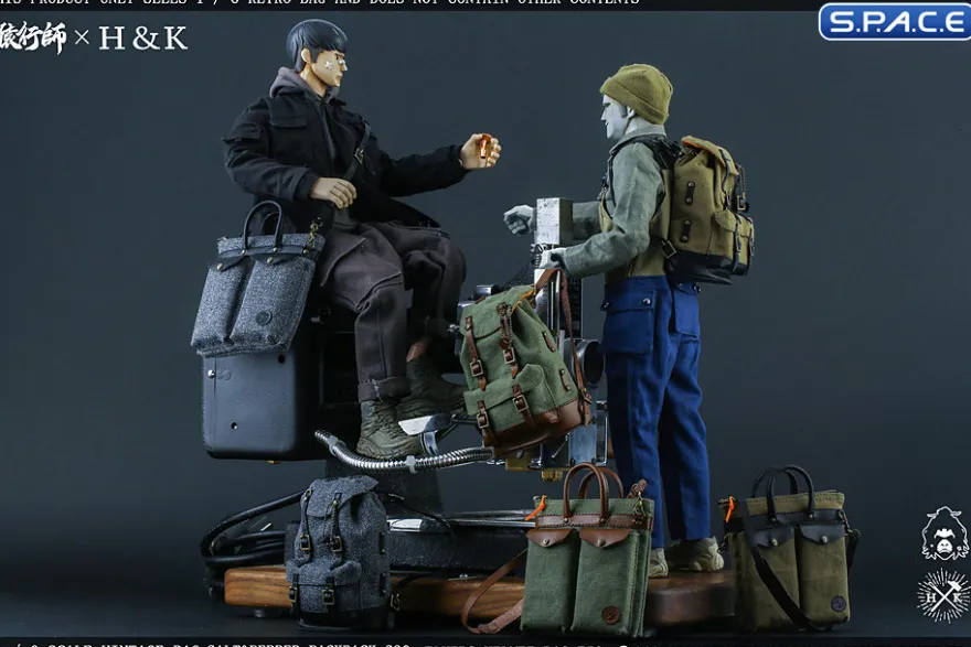 1/6 Scale Vintage Bag Salt & Pepper Backpack S30