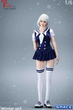 1/6 Scale Winter School Girl Character Set with white Coat